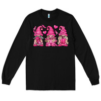 Black Breast Cancer Gnomes Long Sleeve Tee - texasbilliewilder