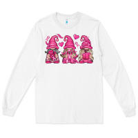 White Breast Cancer Gnomes Long Sleeve Tee - texasbilliewilder