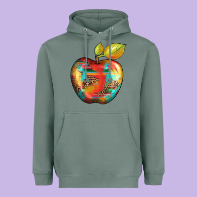 Leopard Turquoise Glitter Serape Heavyweight Hoodie Designed By Artiststas