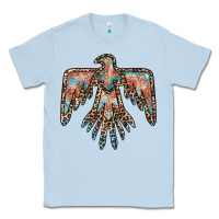 Dusty Blue thunderbird leopard leather Classic Tee - BarkalooDesign