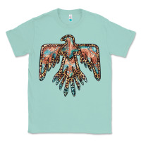 Seafoam thunderbird leopard leather Classic Tee - BarkalooDesign