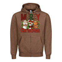 Chestnut Merry Christmas Coffee Cups Zipper Hoodie - FaDigitalArtStudio