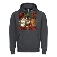 Smoke Merry Christmas Coffee Cups Zipper Hoodie - FaDigitalArtStudio