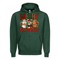 Sports Green Merry Christmas Coffee Cups Zipper Hoodie - FaDigitalArtStudio