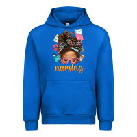 Cobalt Messy Bun Nursing With Leopard Glasses Bbs Urban Hoodie - BundleAndBundleShop