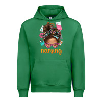 Emerald Messy Bun Nursing With Leopard Glasses Bbs Urban Hoodie - BundleAndBundleShop