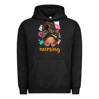 Pigment Black Messy Bun Nursing With Leopard Glasses Bbs Urban Hoodie - BundleAndBundleShop