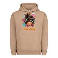 Pigment Burro Messy Bun Nursing With Leopard Glasses Bbs Urban Hoodie - BundleAndBundleShop
