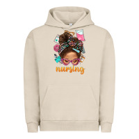 Pigment French Oak Messy Bun Nursing With Leopard Glasses Bbs Urban Hoodie - BundleAndBundleShop