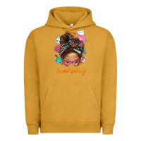 Pigment Peanut Butter Messy Bun Nursing With Leopard Glasses Bbs Urban Hoodie - BundleAndBundleShop