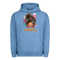 Pigment Pebble Blue Messy Bun Nursing With Leopard Glasses Bbs Urban Hoodie - BundleAndBundleShop