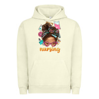 Pigment Pistachio Messy Bun Nursing With Leopard Glasses Bbs Urban Hoodie - BundleAndBundleShop