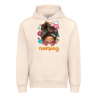 Sandshell Messy Bun Nursing With Leopard Glasses Bbs Urban Hoodie - BundleAndBundleShop