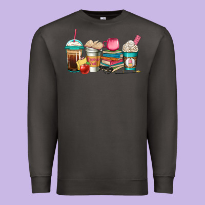 Teacher Fuel Coffee Cups Premium Sweatshirt Designed By Jasminsmagicworld