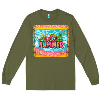 Army Green hello summer Long Sleeve Tee - Zillion Design Studio