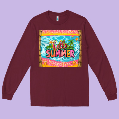 Hello Summer Long Sleeve Tee Designed By Zillion Design Studio
