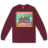 Burgundy hello summer Long Sleeve Tee - Zillion Design Studio