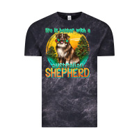 Cloud Black life is better with a australian shepherd Vintage Tee - texasbilliewilder