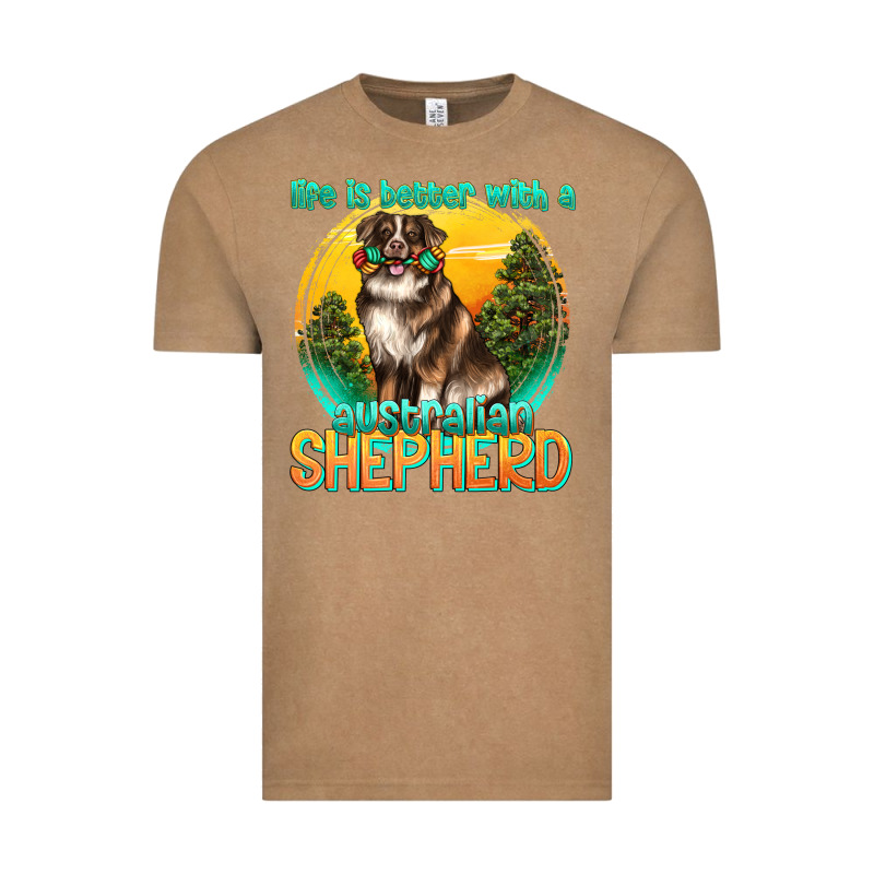 Life Is Better With A Australian Shepherd Vintage Tee by texasbilliewilder | Teevron
