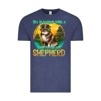 Vintage Denim life is better with a australian shepherd Vintage Tee - texasbilliewilder