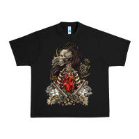 Black floral skeleton Urban Heavy Tee - RanaPortraitStore