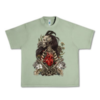 Oil Green floral skeleton Urban Heavy Tee - RanaPortraitStore