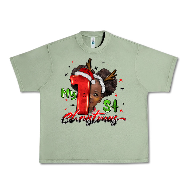 My First Christmas African Girl Urban Heavy Tee by BarkalooDesign | Teevron
