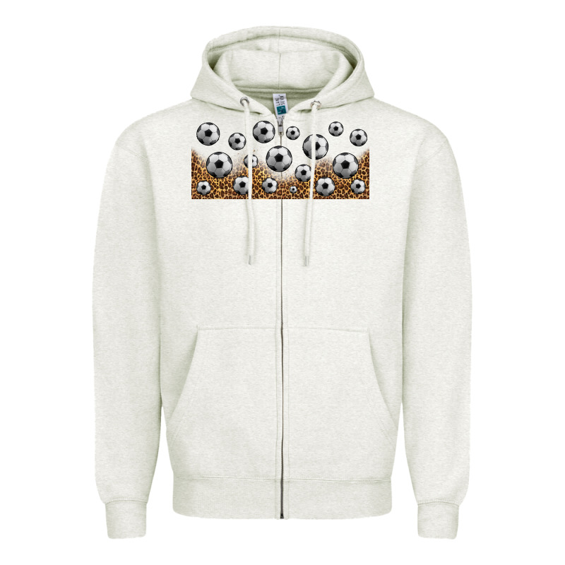 Leopard Soccer 16oz Libbey Glass Zipper Hoodie by HRA Design Shop | Teevron
