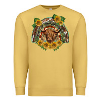 Scottish Calf Sunflowers Rainbow Premium Sweatshirt | Teevron
