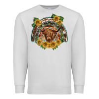 Dove Grey scottish calf sunflowers rainbow Premium Sweatshirt - BarkalooDesign