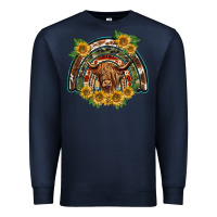 Navy scottish calf sunflowers rainbow Premium Sweatshirt - BarkalooDesign