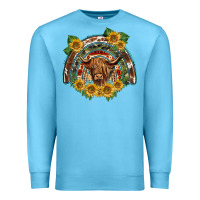 Ocean Blue scottish calf sunflowers rainbow Premium Sweatshirt - BarkalooDesign