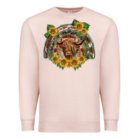 Pale Pink scottish calf sunflowers rainbow Premium Sweatshirt - BarkalooDesign
