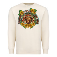 Sandshell scottish calf sunflowers rainbow Premium Sweatshirt - BarkalooDesign