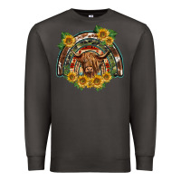 Smoke scottish calf sunflowers rainbow Premium Sweatshirt - BarkalooDesign