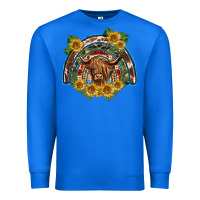 True Royal scottish calf sunflowers rainbow Premium Sweatshirt - BarkalooDesign