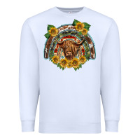 White scottish calf sunflowers rainbow Premium Sweatshirt - BarkalooDesign