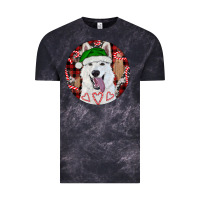 Cloud Black Christmas White Shepherd With Buffalo Plaid Vintage Tee - RanaPortraitStore