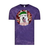 Cloud Purple Christmas White Shepherd With Buffalo Plaid Vintage Tee - RanaPortraitStore