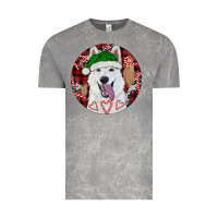 Cloud Rock Christmas White Shepherd With Buffalo Plaid Vintage Tee - RanaPortraitStore