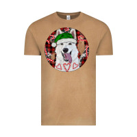 Vintage Camel Christmas White Shepherd With Buffalo Plaid Vintage Tee - RanaPortraitStore