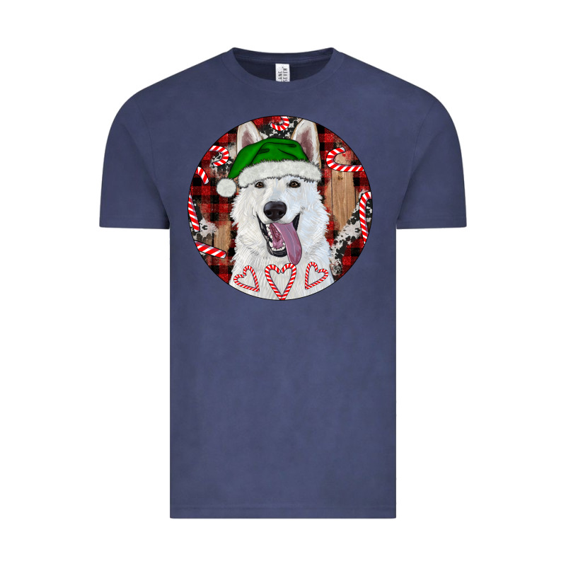 Christmas White Shepherd With Buffalo Plaid Vintage Tee by RanaPortraitStore | Teevron