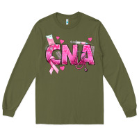 Army Green Breast Cancer CNA Certified Nursing Assistant Long Sleeve Tee - texasbilliewilder