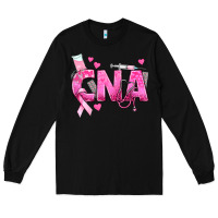 Black Breast Cancer CNA Certified Nursing Assistant Long Sleeve Tee - texasbilliewilder