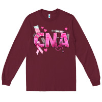 Burgundy Breast Cancer CNA Certified Nursing Assistant Long Sleeve Tee - texasbilliewilder