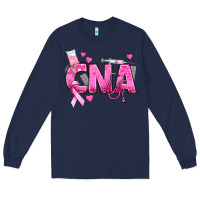 Navy Breast Cancer CNA Certified Nursing Assistant Long Sleeve Tee - texasbilliewilder
