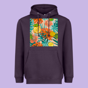 Pineapple And Lemon Seamless Pattern Heavyweight Hoodie Designed By Bundleandbundleshop