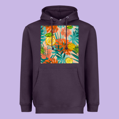 Pineapple And Lemon Seamless Pattern Heavyweight Hoodie Designed By Bundleandbundleshop