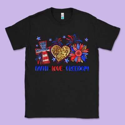 Faith Love Freedom Classic Tee Designed By Neo Western