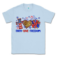Dusty Blue faith love freedom Classic Tee - Neo Western